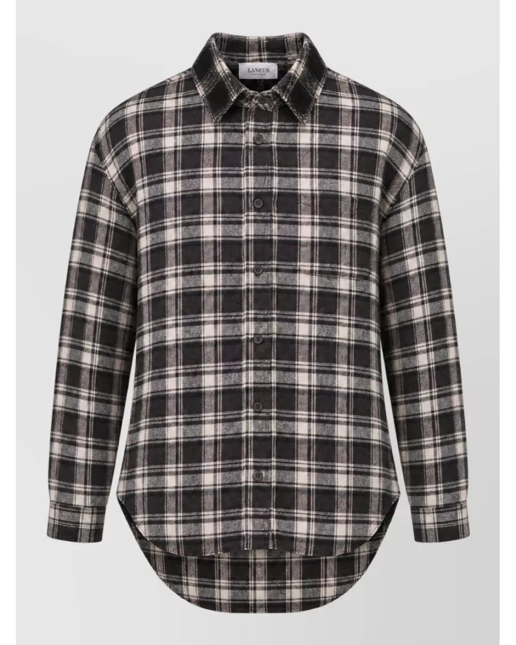 Laneus Gray Virgin Wool Shirt