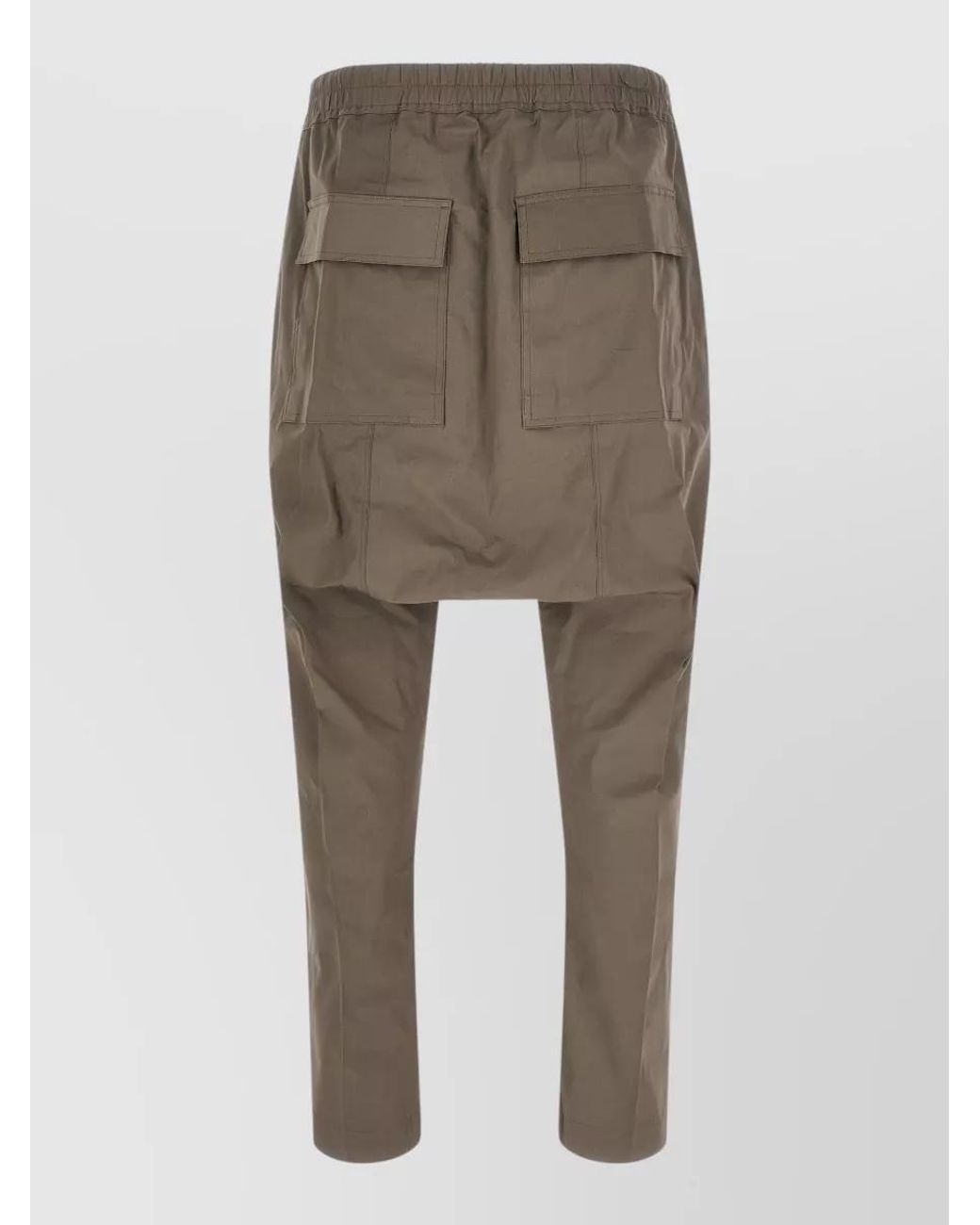 Rick Owens Natural Long Drop-Crotch Trousers for men