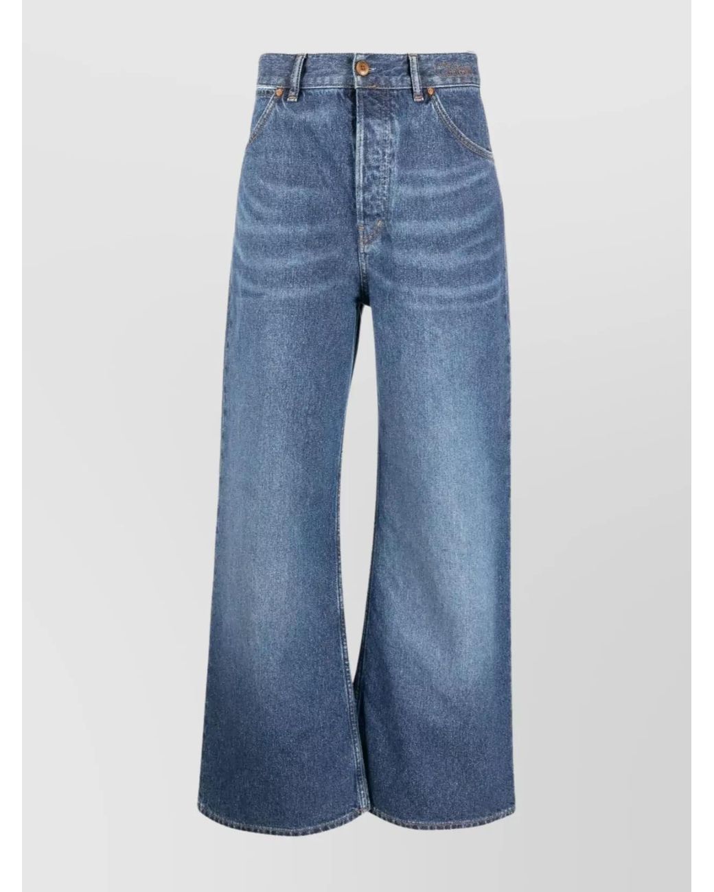 Chloé Blue Denim High-Rise Wide-Leg Trousers