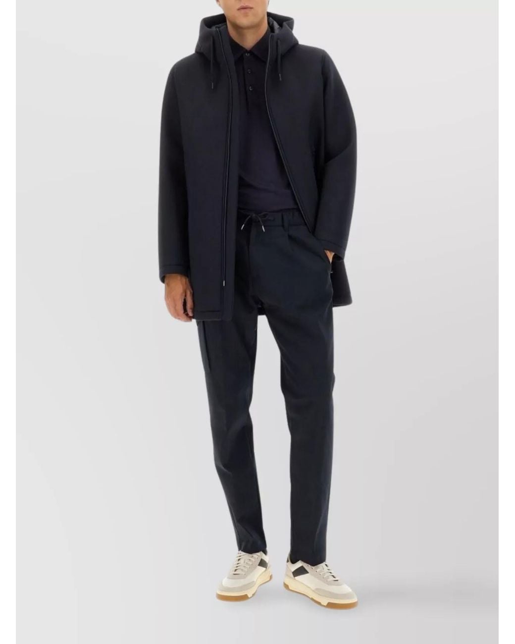Herno Blue Long Hooded Parka for men