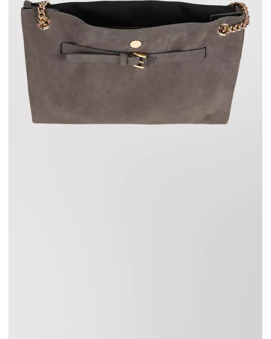 Orciani Gray Leather Shoulder Bag