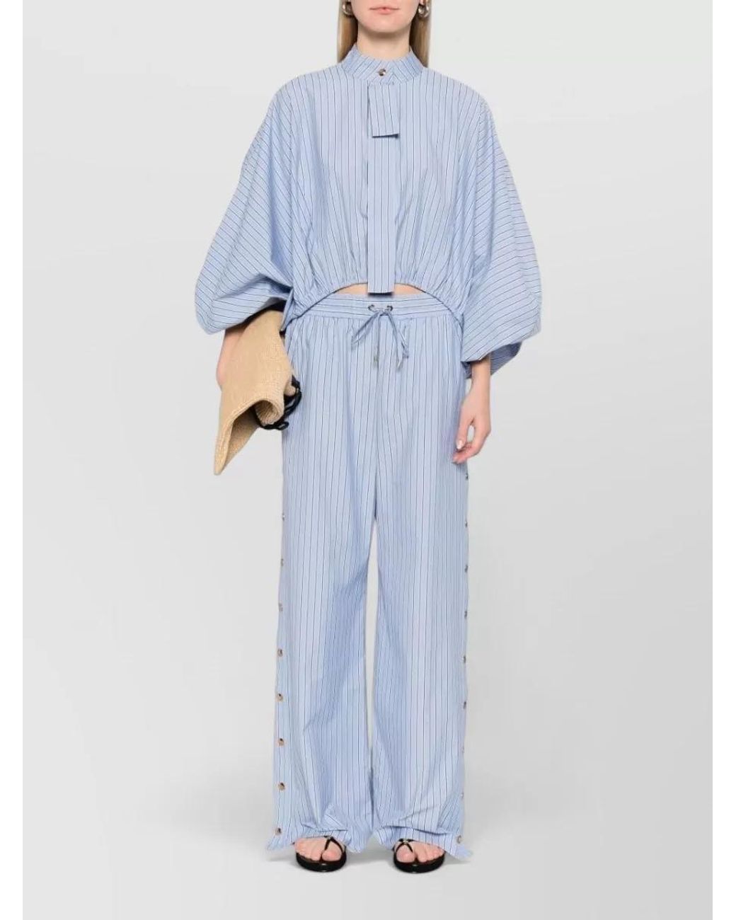Zimmermann Blue Striped Wide-Leg Trousers