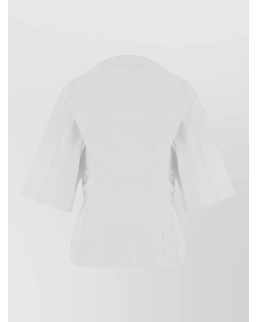 Jacquemus White Cotton Short-Sleeve Boat Neck Shirt