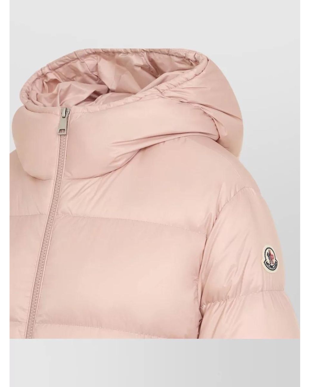 Moncler Pink Down Hooded Short Puffer Jacket