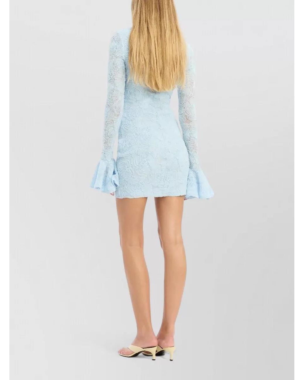 ROTATE BIRGER CHRISTENSEN Blue Floral-Print Mini Dress