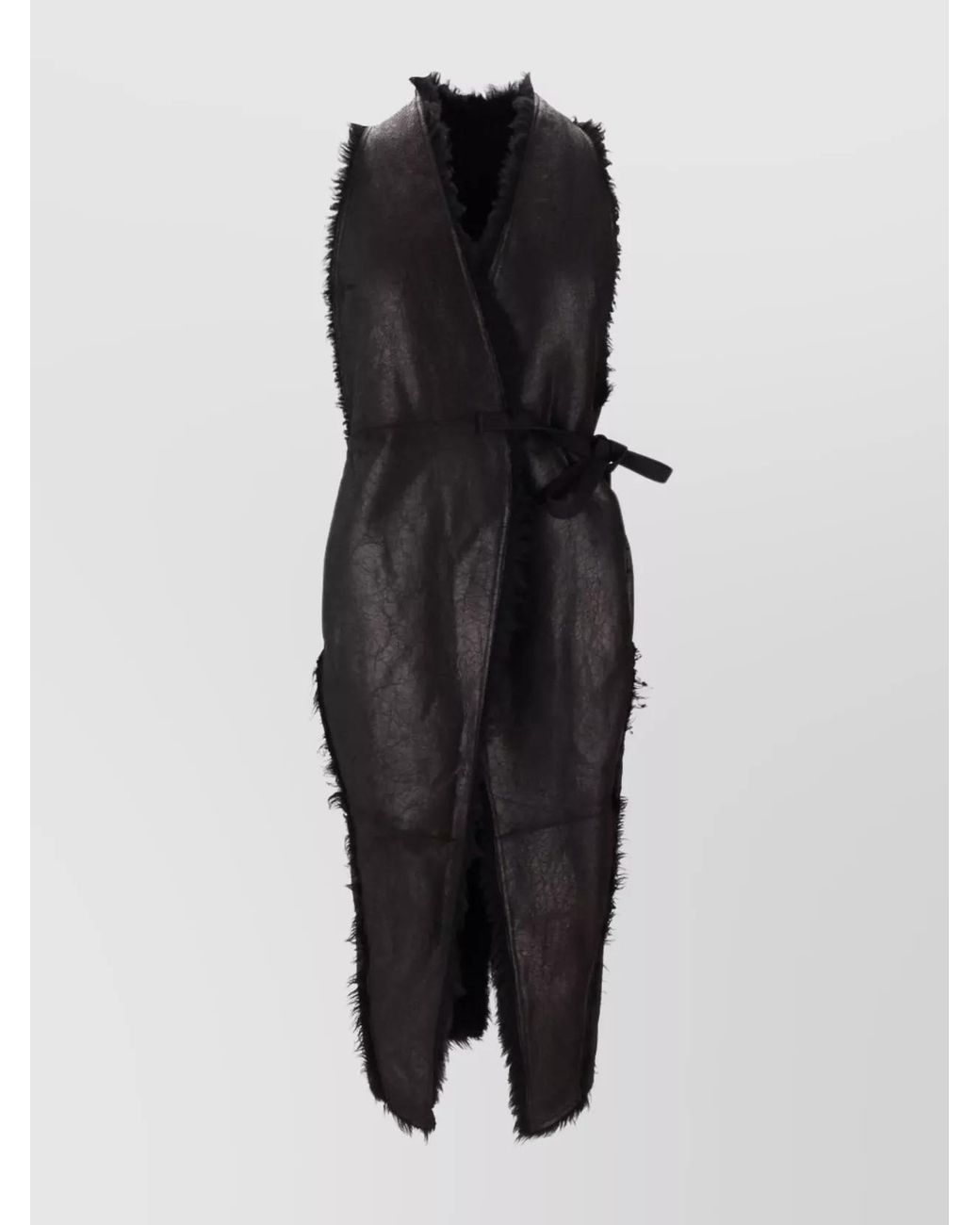 Rick Owens Black Shearling Coat