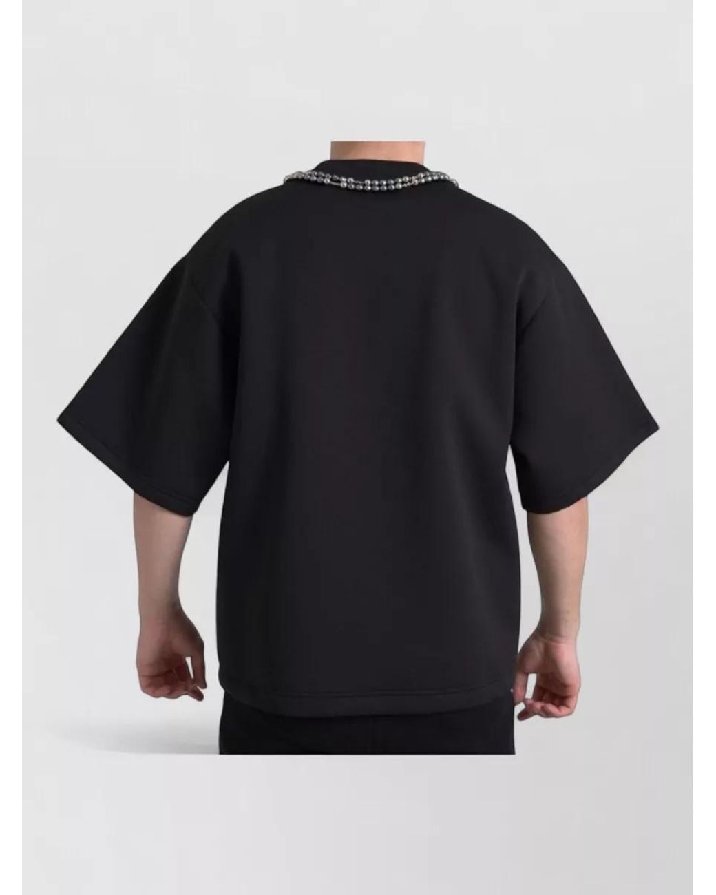 Dolce & Gabbana Black Necklace Embellished T-Shirt for men