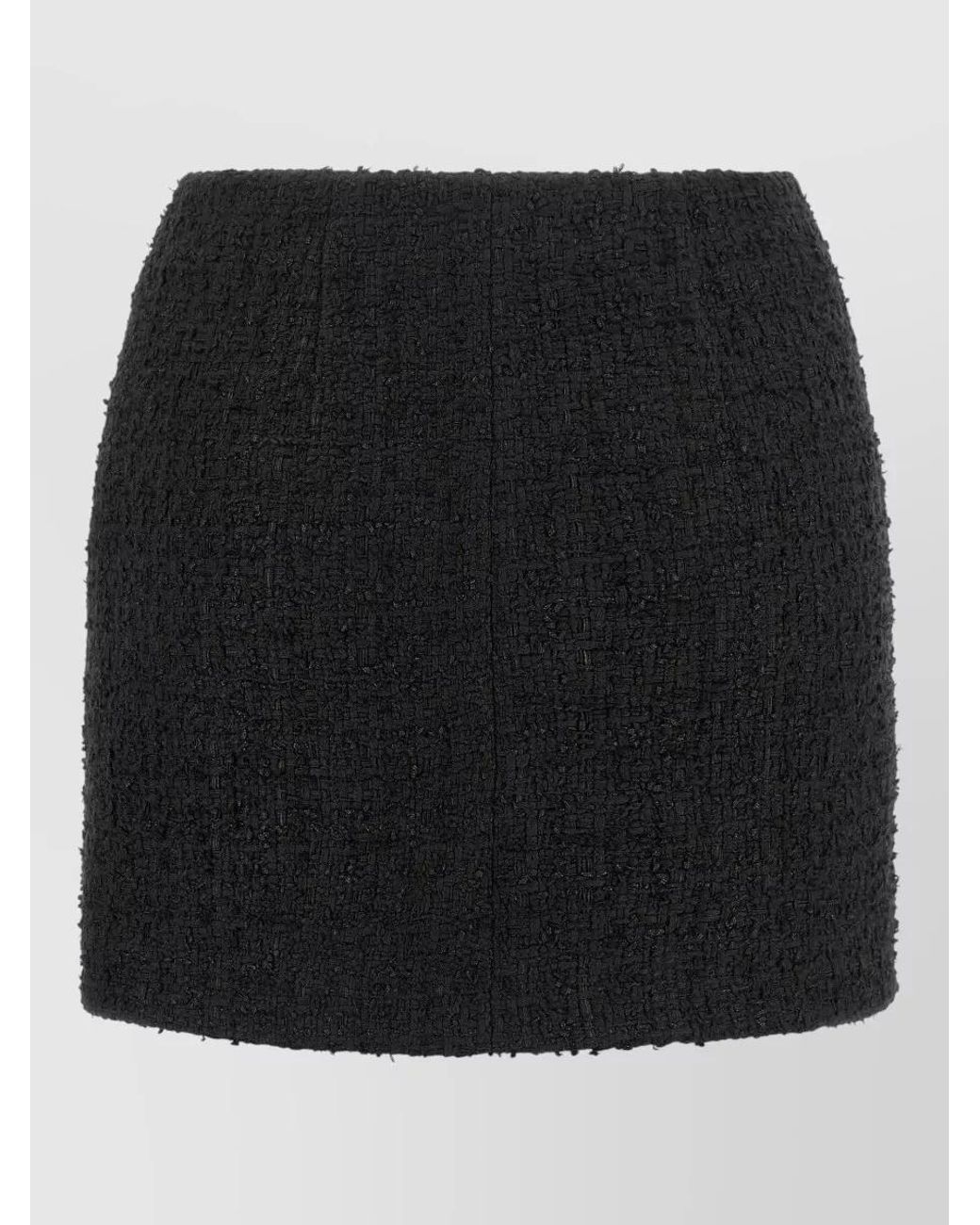 Balmain Black Embossed Button Detail Miniskirt