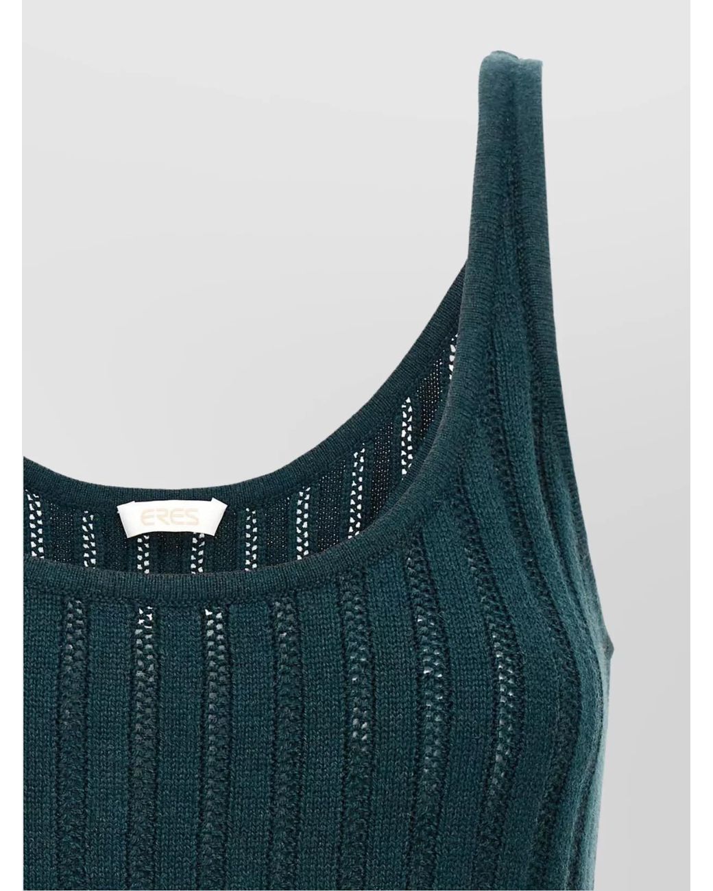 Eres Green Cashmere Wool Tank Top