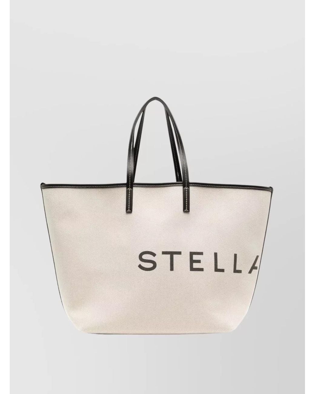 Stella McCartney Natural Stella Logo Canvas Tote Bag