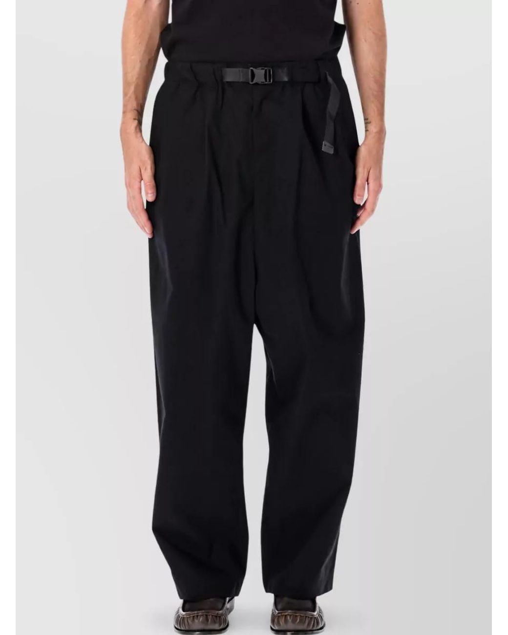 Comme des Garçons Black Cotton Belted Loose-Fit Chino Trousers for men