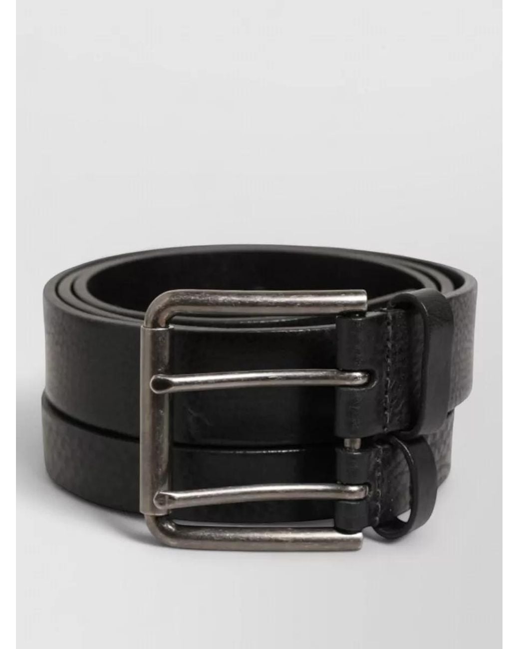 Dolce & Gabbana Black Leather Double Strap Belt for men