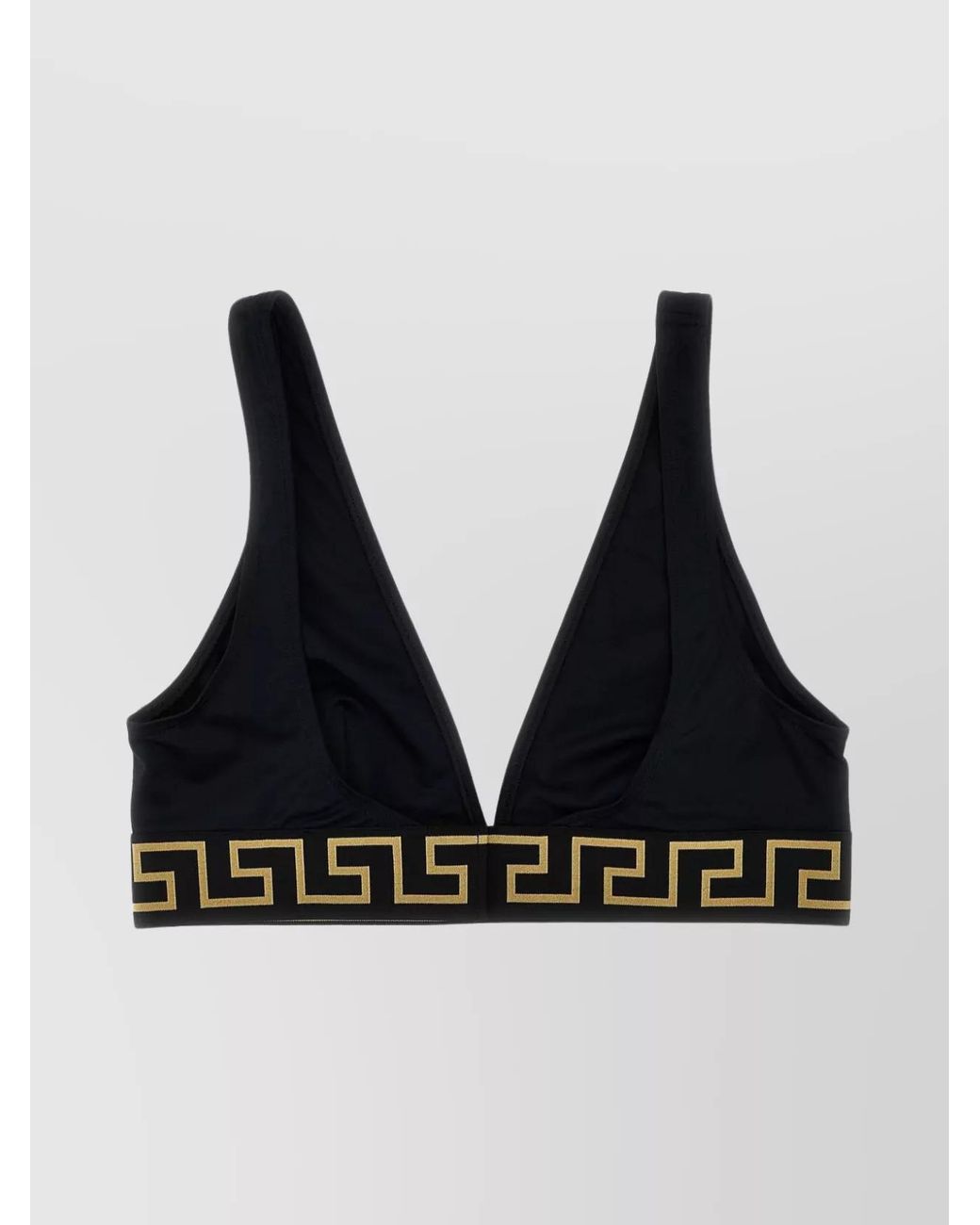Versace Black Greca Border Triangle Bikini Top