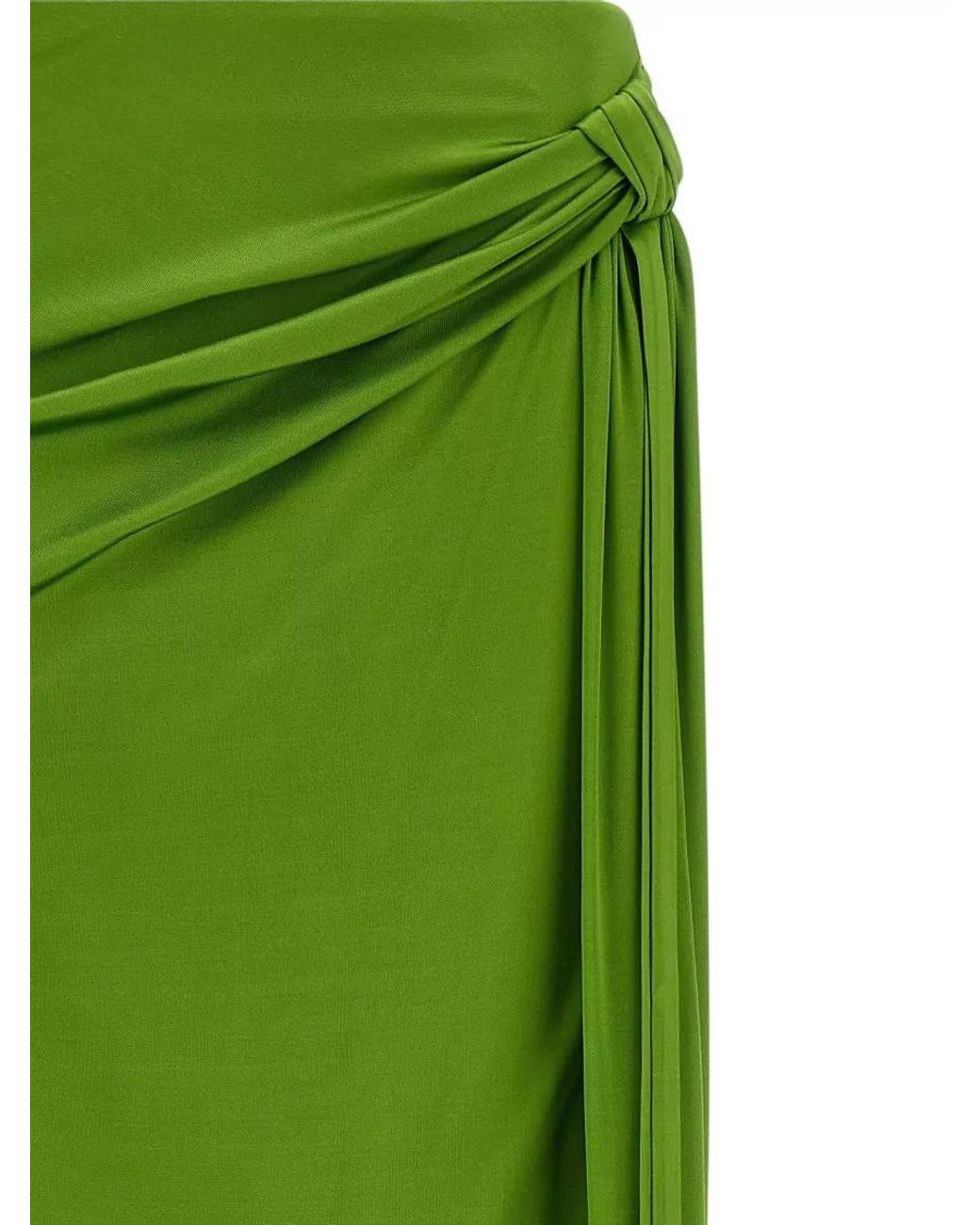 Elisabetta Franchi Green Asymmetric Draped Skirt