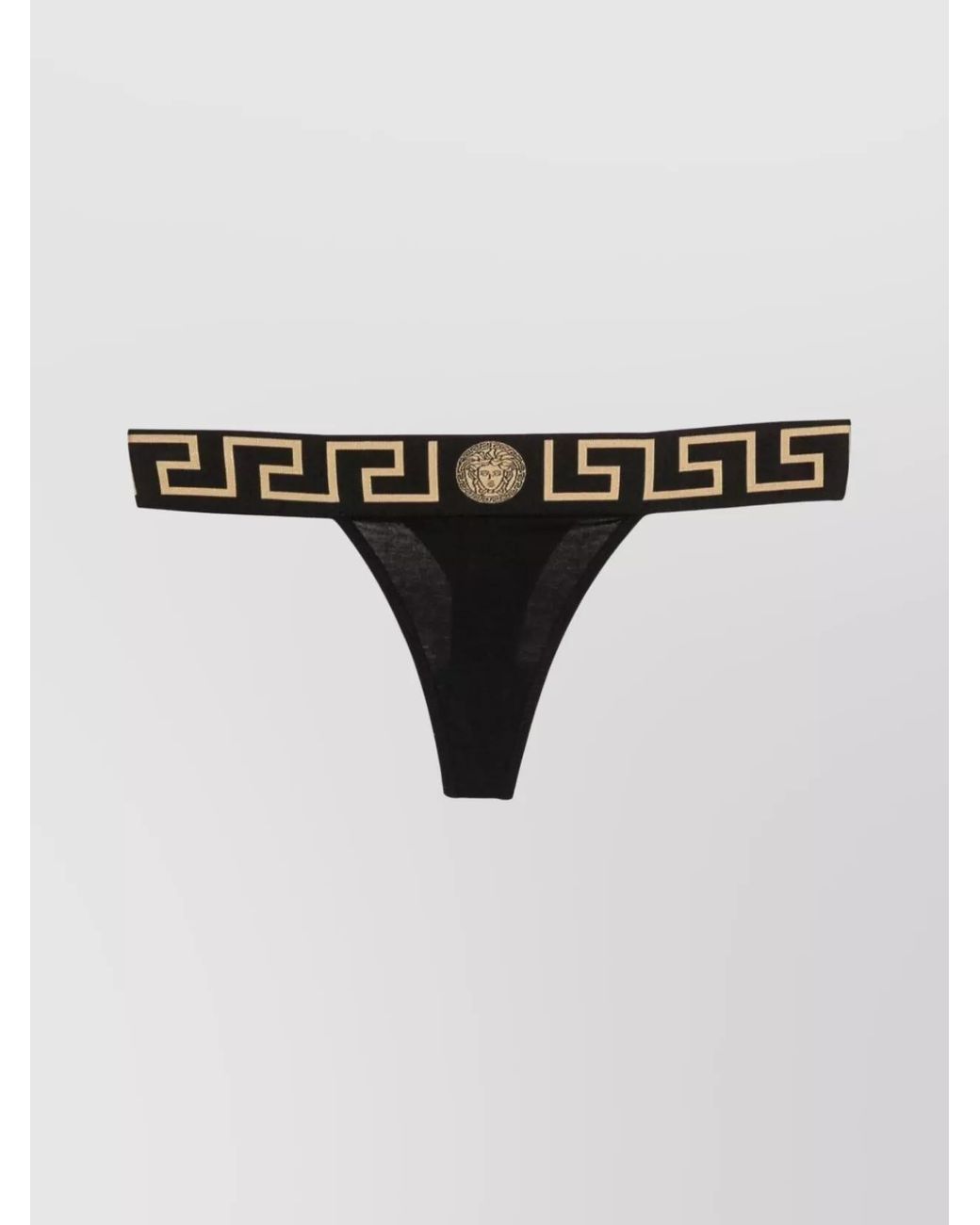 Versace Black Stretch Lingerie With Greca Motif Detail