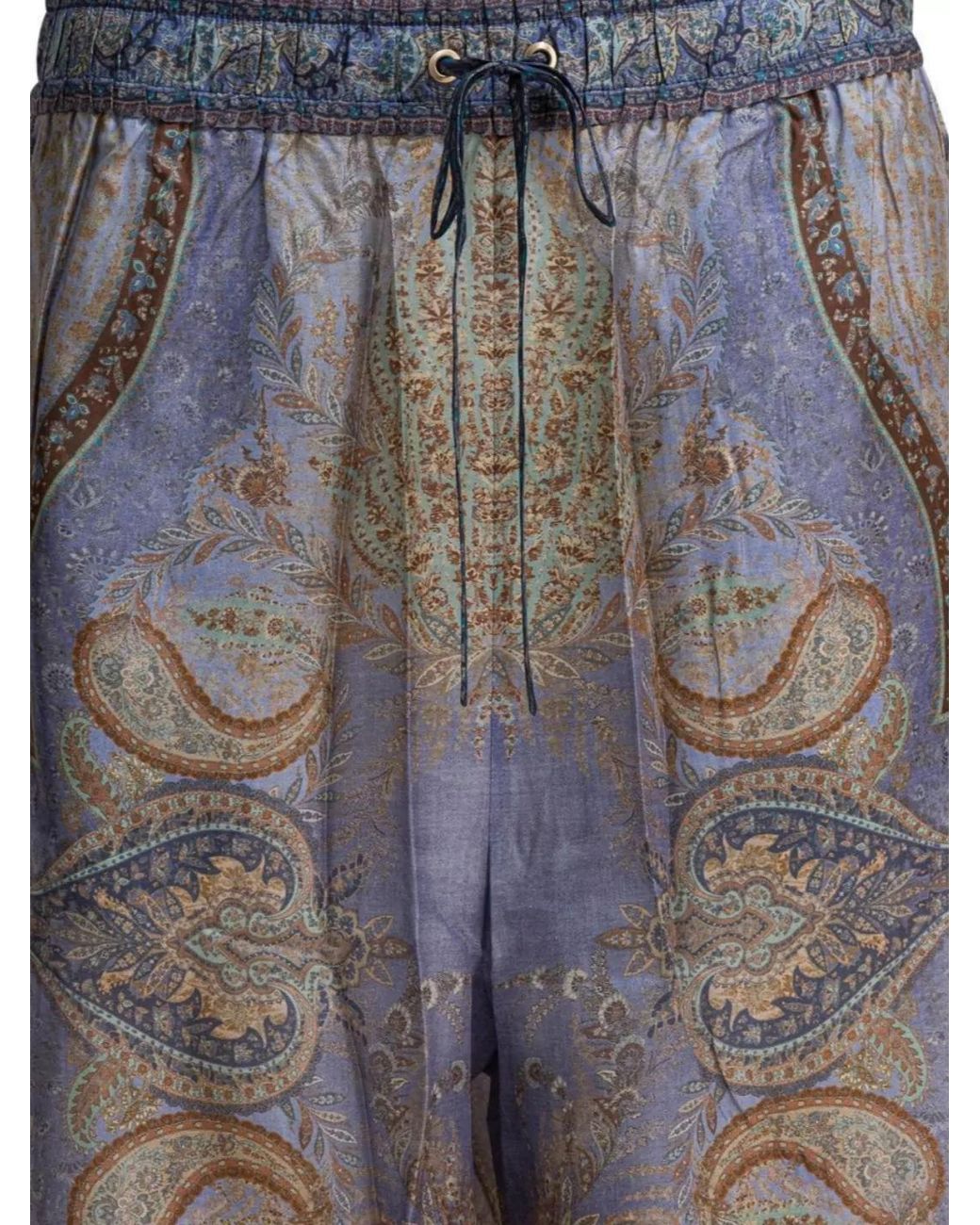 Zimmermann Multicolor Silk Printed Mid-Rise Wide-Leg Relaxed Trousers