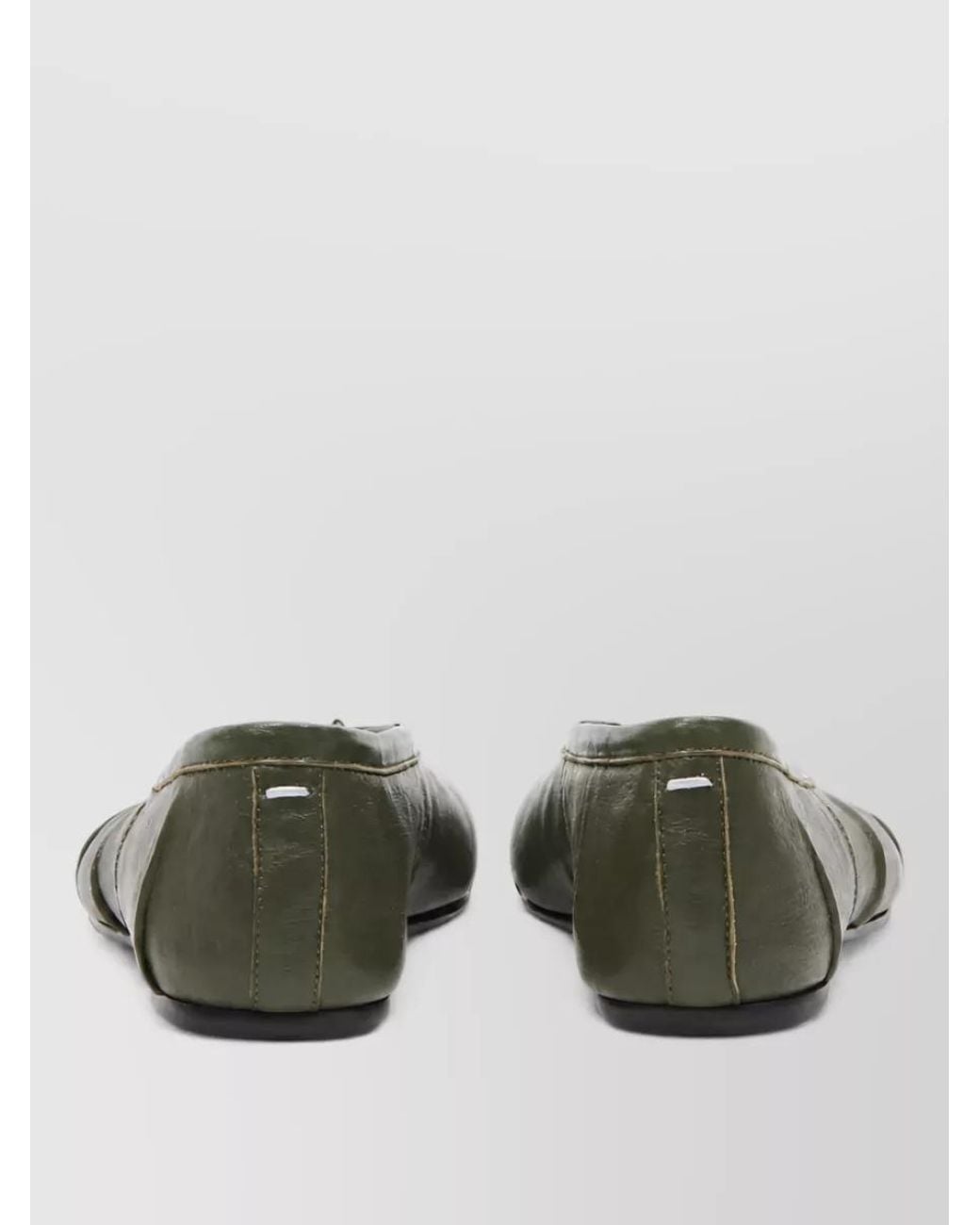 Maison Margiela Gray Leather Ballerina Flats