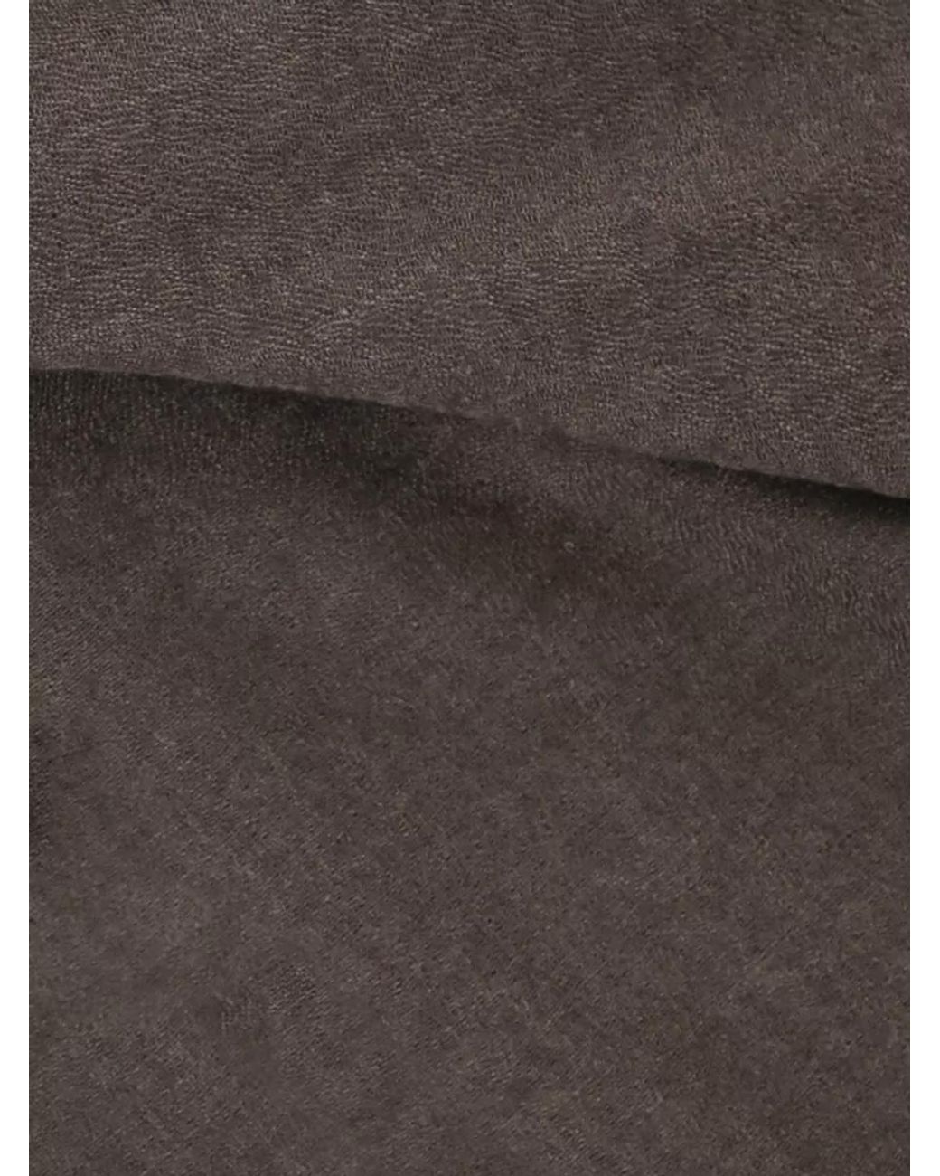 Rick Owens Brown Silk Wool Cashmere Scarf for men