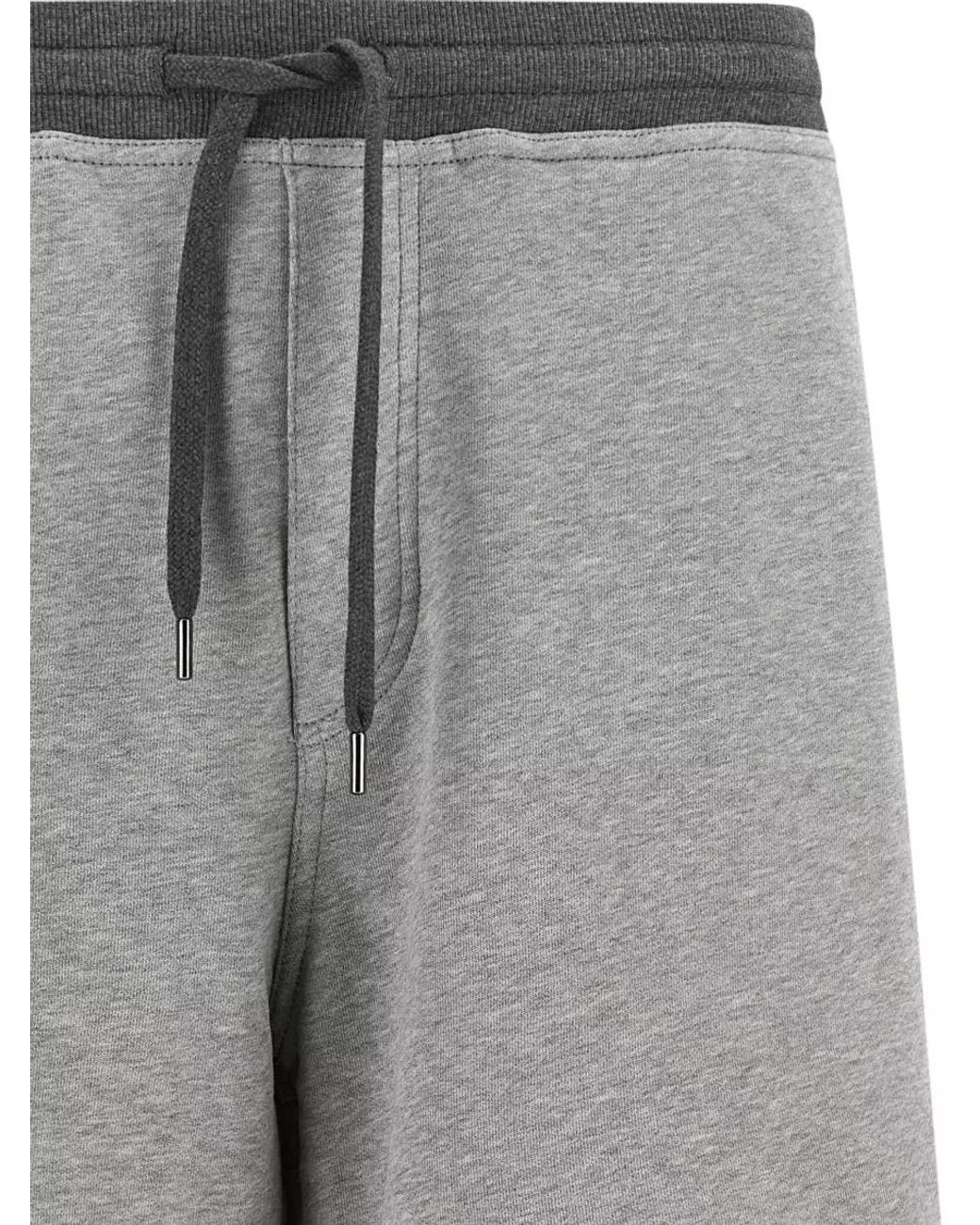 Brunello Cucinelli Gray Cotton Drawstring Bermuda Shorts for men