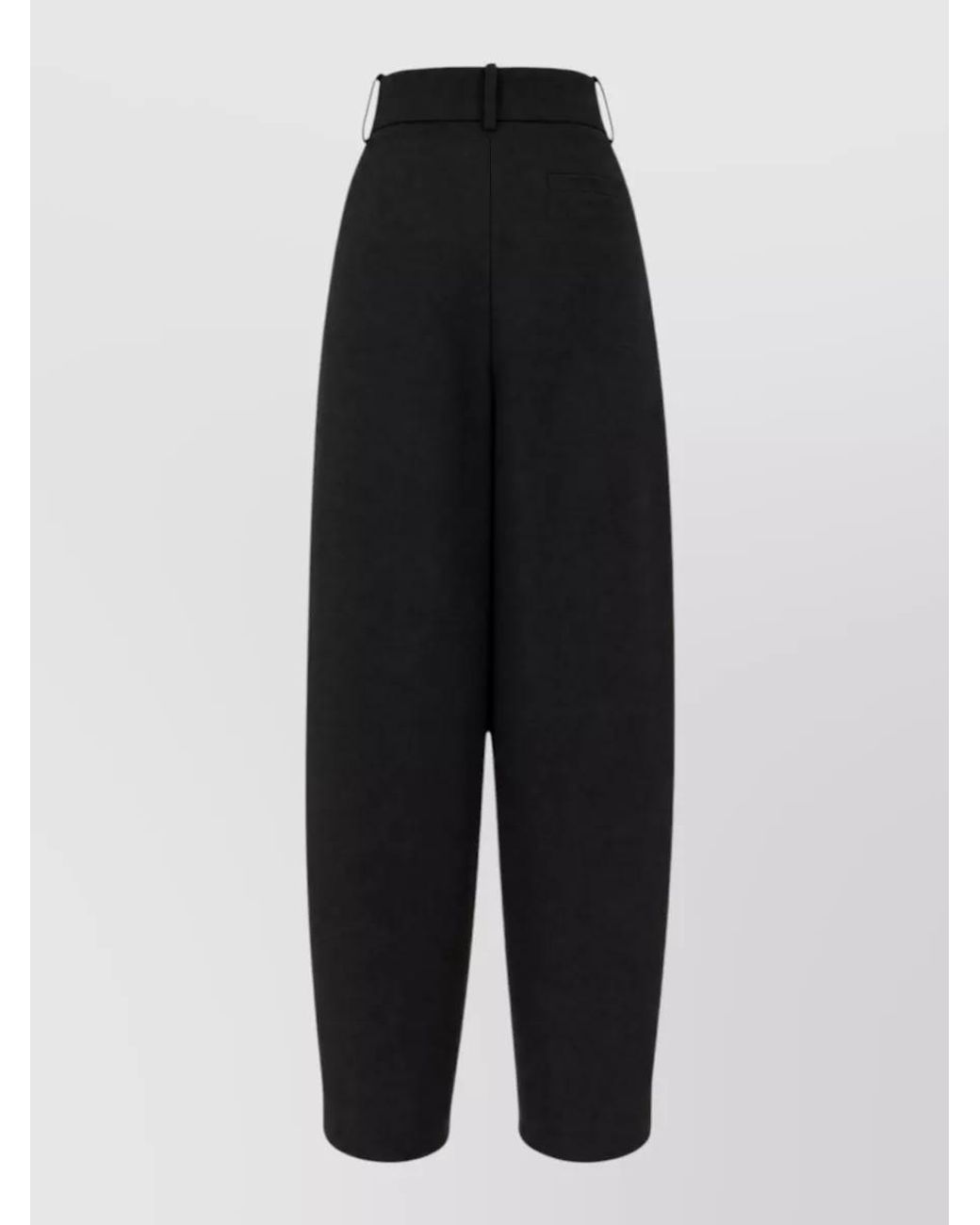Giorgio Armani Black Silk High-Rise Trousers