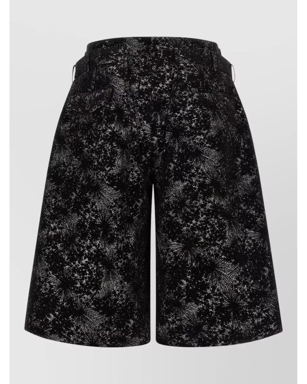 Comme des Garçons Black Metallic Abstract Printed Wide-Leg Bermuda Shorts for men