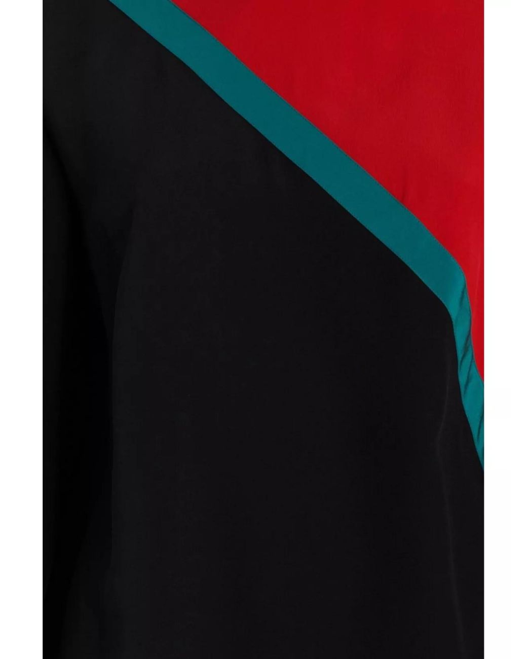 Gucci Red Silk High-Neck Long-Sleeve Blouse