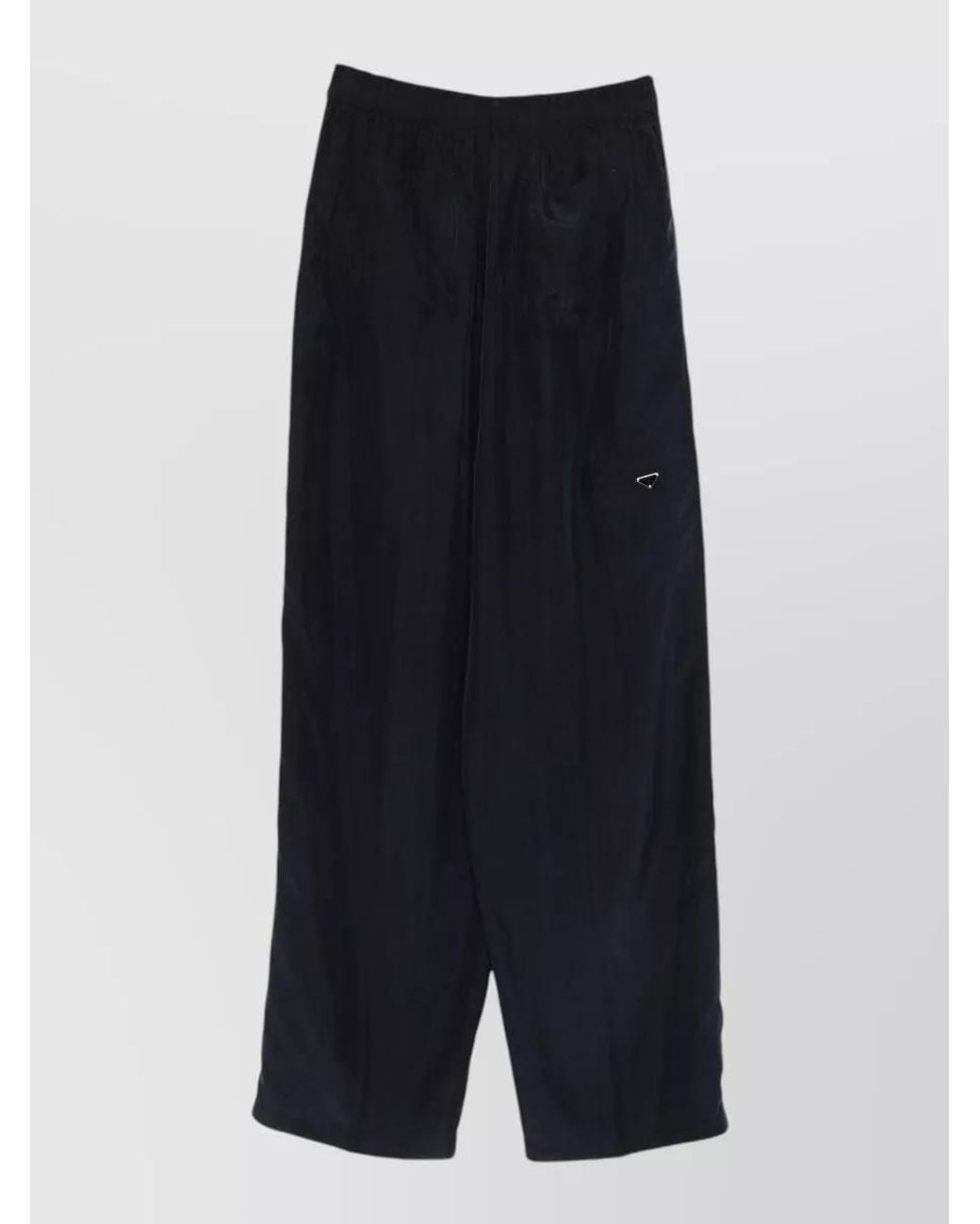 Prada Blue Silk Wide-Leg Trousers
