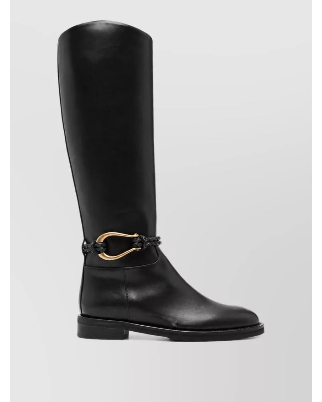 Roberto Festa Black Leather Braided Ankle Boots
