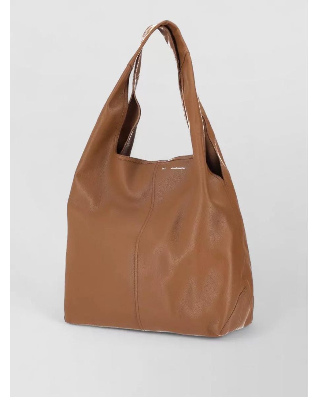 AMI Brown Leather Hobo Bag