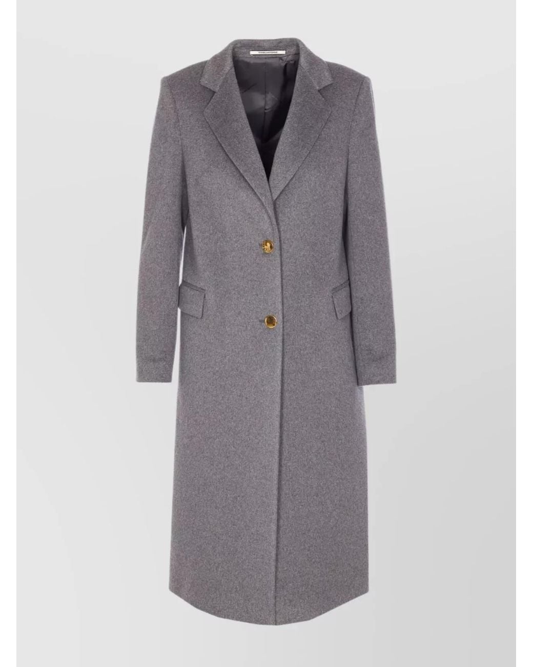 Tagliatore Gray Cashmere Single Breasted Coat