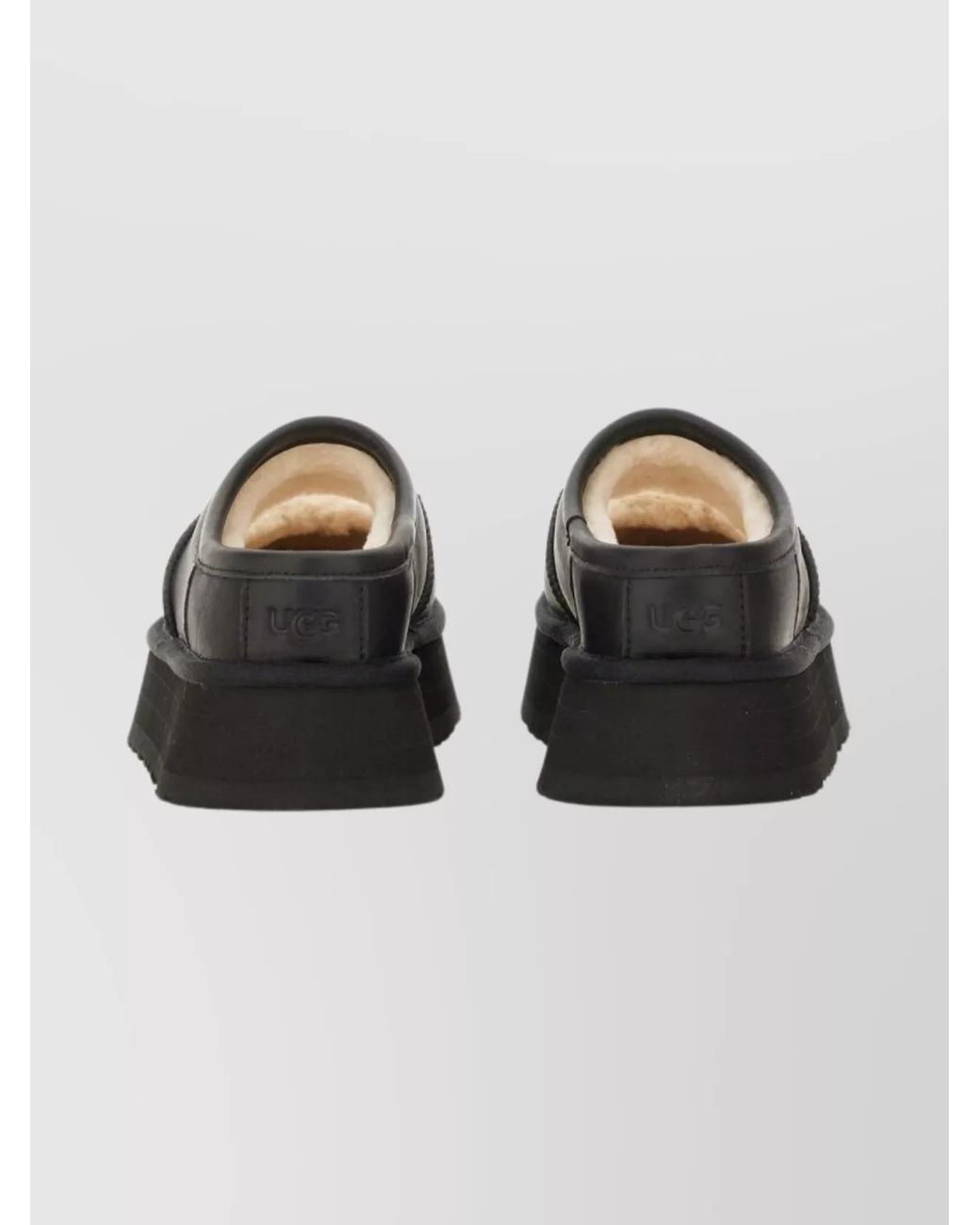 Ugg Black Leather Mary Jane Lace-Up Shoes