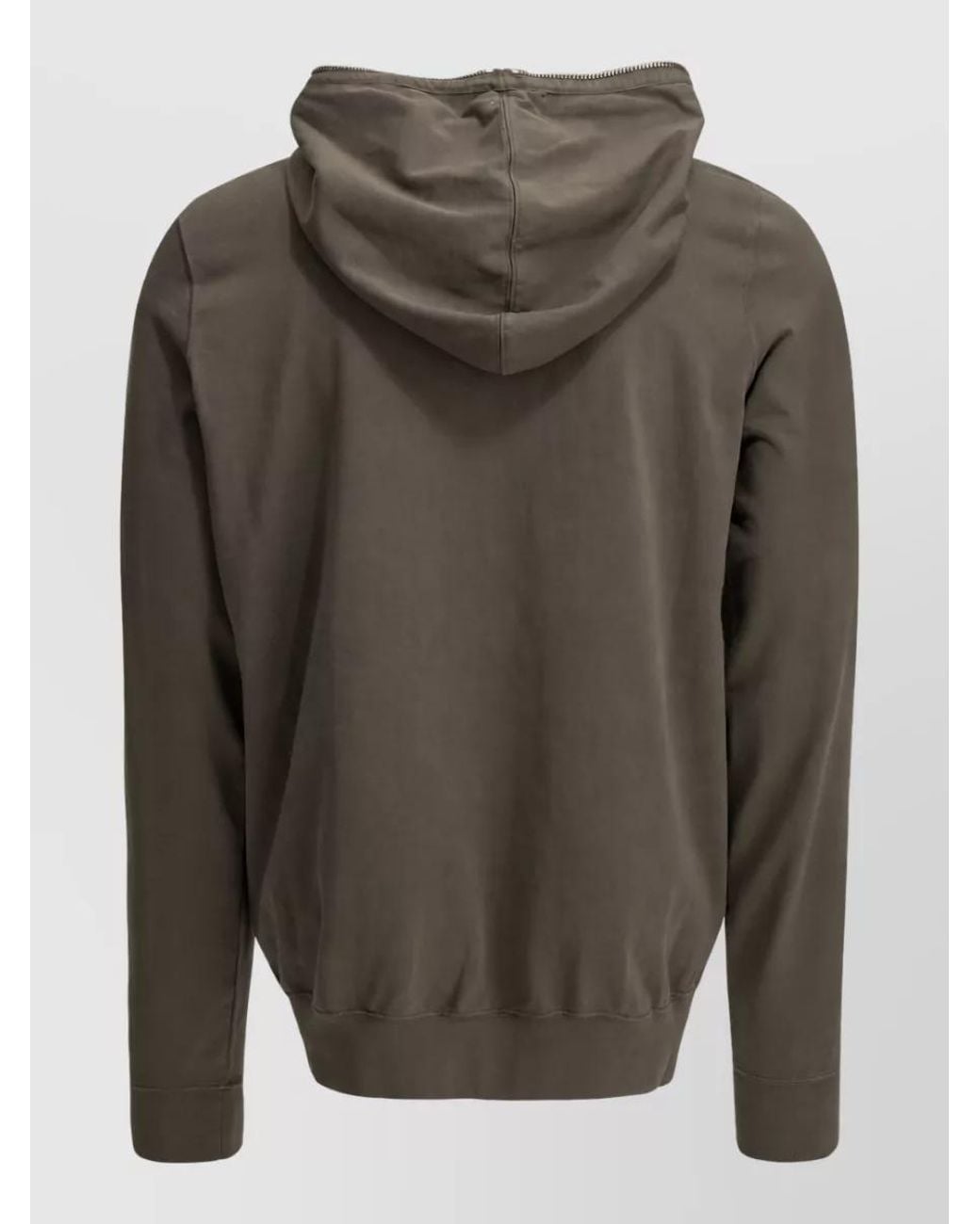 Rick Owens Gray Cotton Zip-Up Hooded Jacket for men