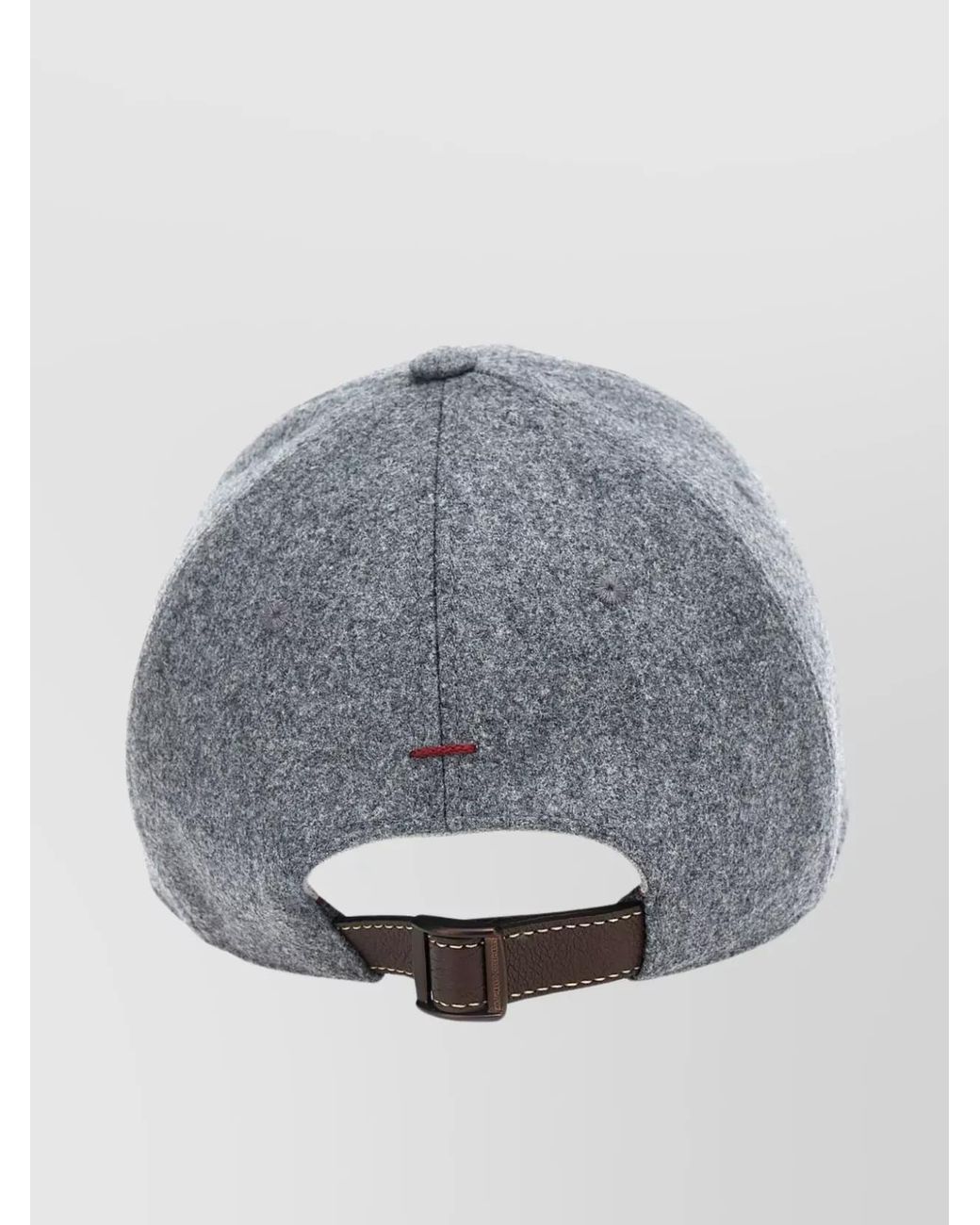 Brunello Cucinelli Gray Virgin Wool Baseball Cap for men