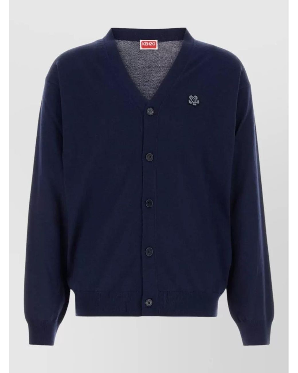 KENZO Blue Wool Cardigan for men