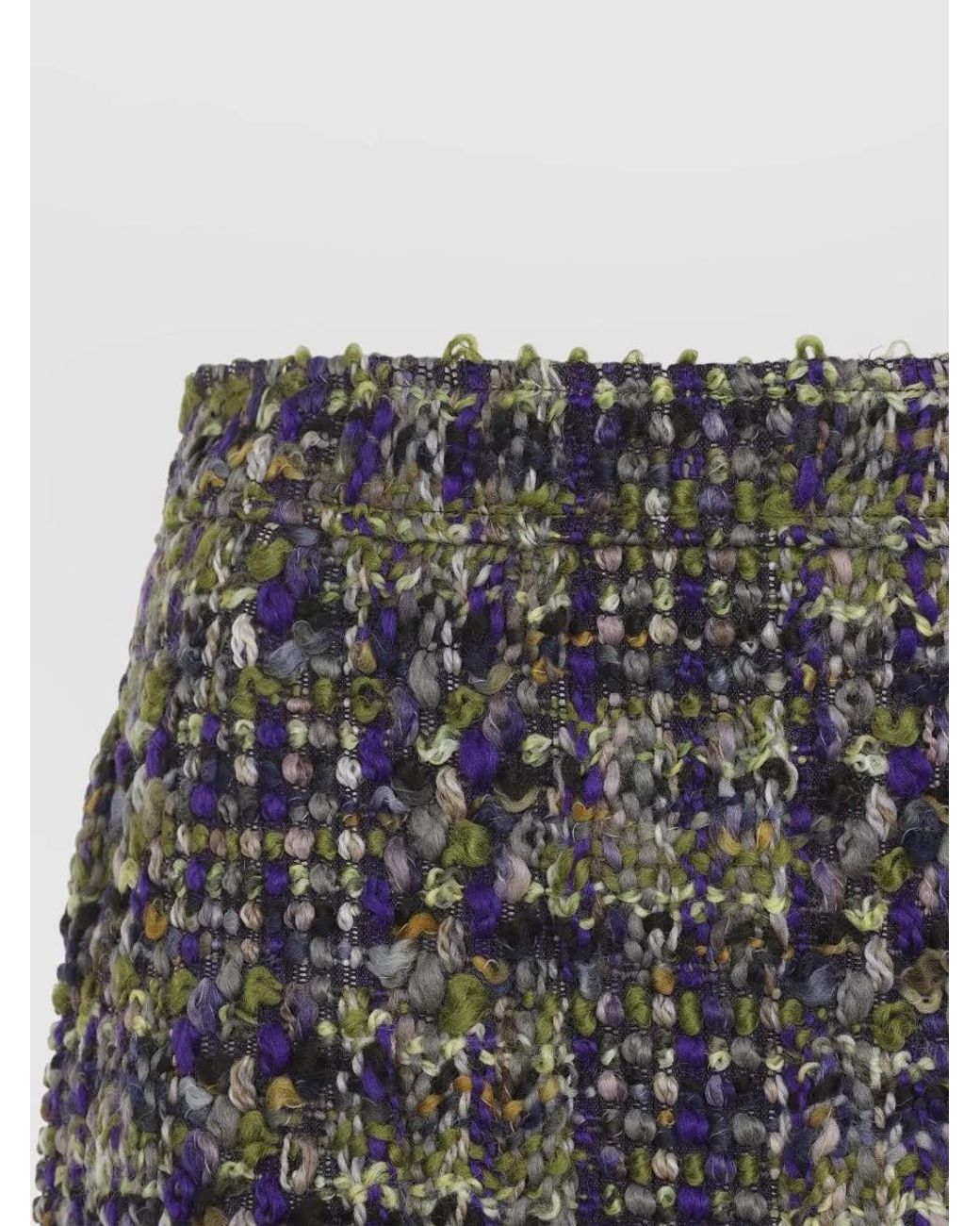 Saint Laurent Gray Tweed High-Rise Mini Skirt