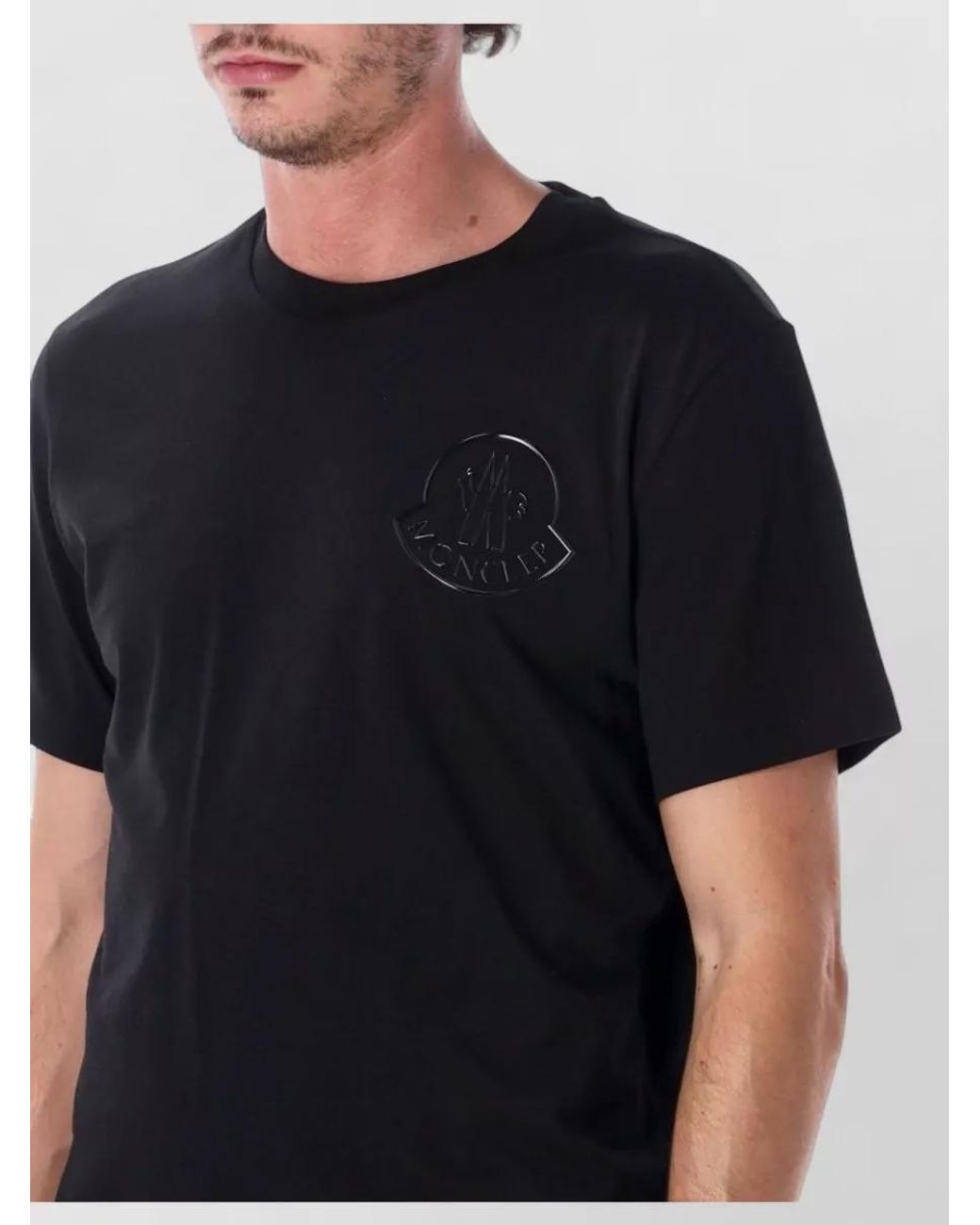 Moncler Black Cotton Regular-Fit Short-Sleeve T-Shirt for men