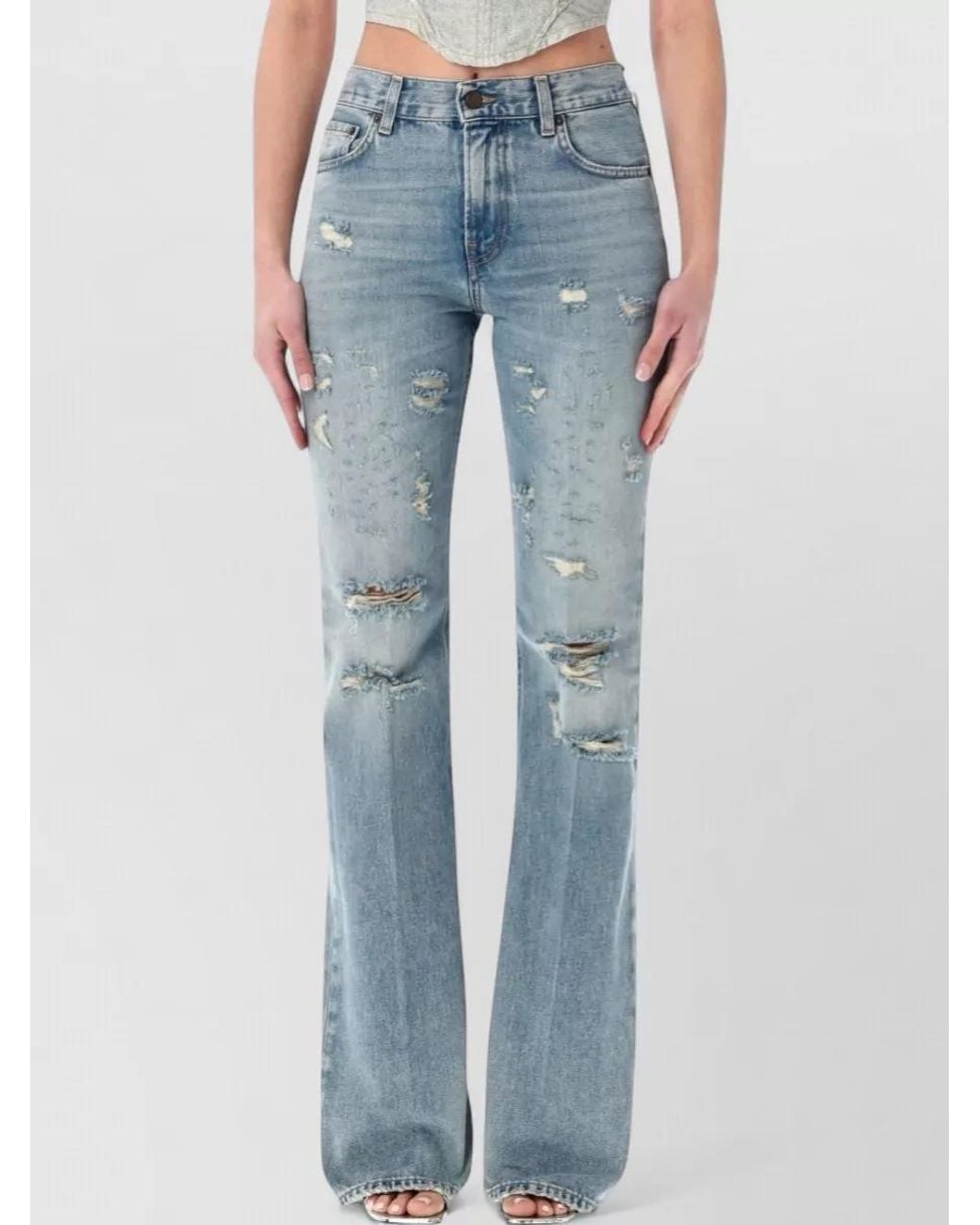 Haikure Blue Straight-Leg Flared Jeans