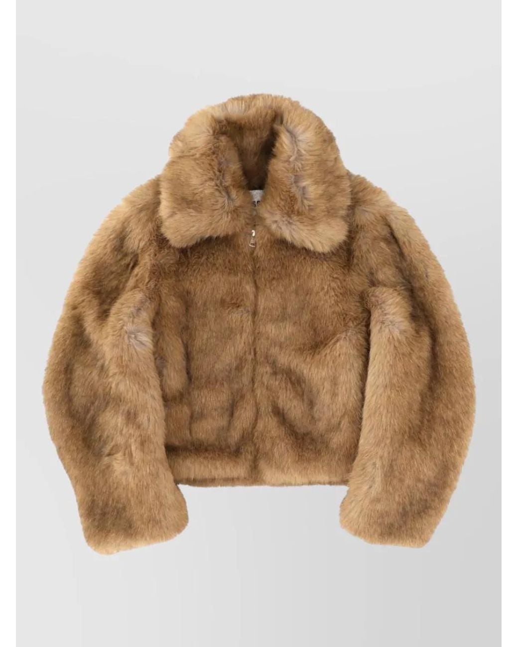 MSGM Brown Regular-Fit Faux Fur Jacket