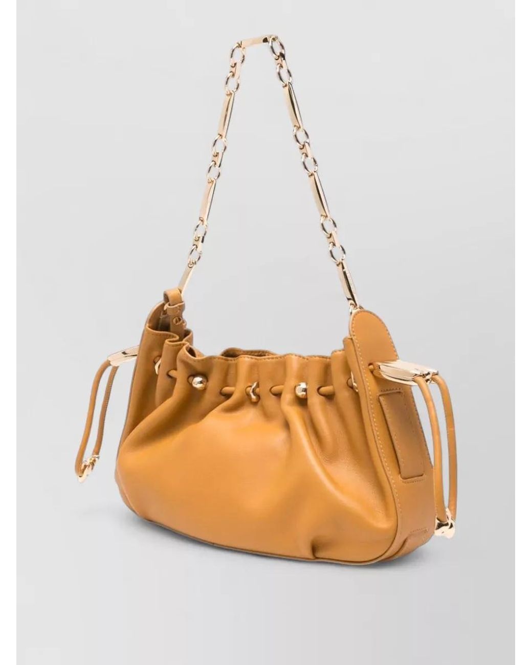 Zimmermann Natural Leather Ruched Shoulder Bag