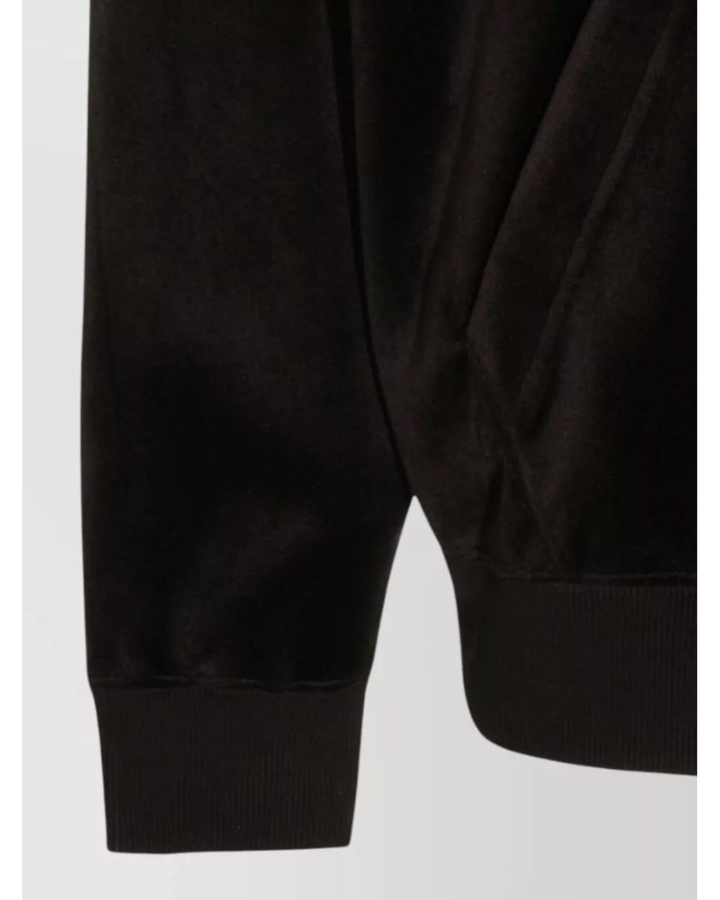 Y-3 Black Logo-Print Velvet Hoodie