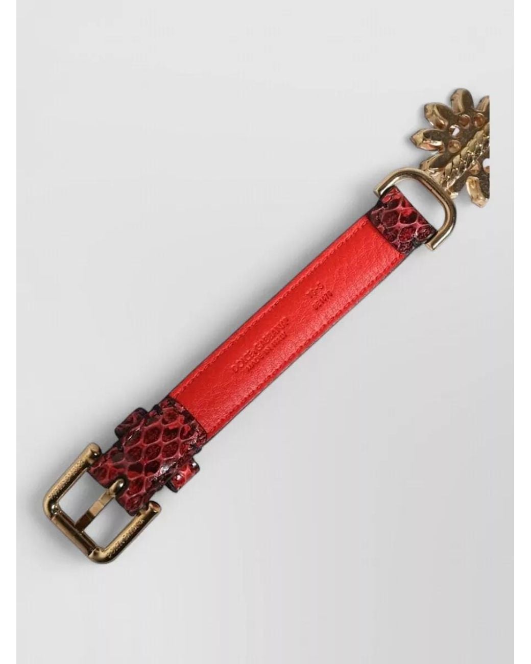 Dolce & Gabbana Red Crystal Embellished Leather Waist Belt