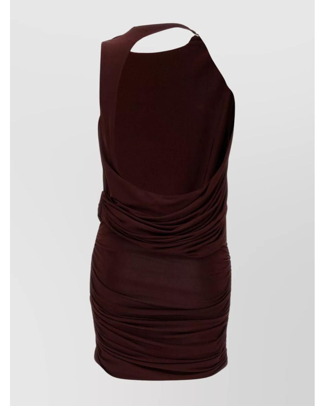 Magda Butrym Purple Asymmetric Draped Cutout Mini Dress