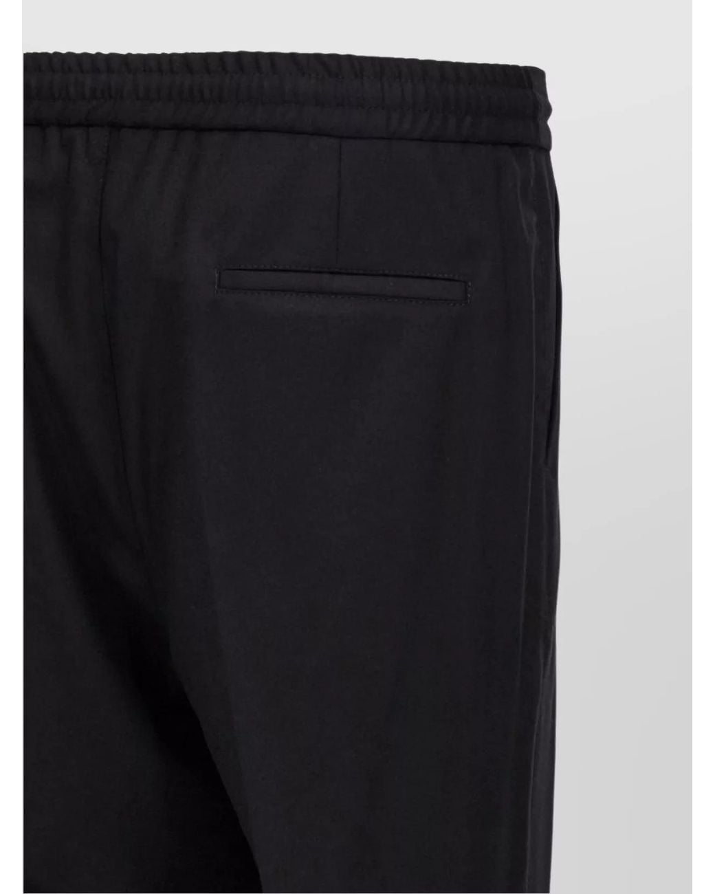 Brunello Cucinelli Black Virgin Wool Straight-Leg Trousers for men