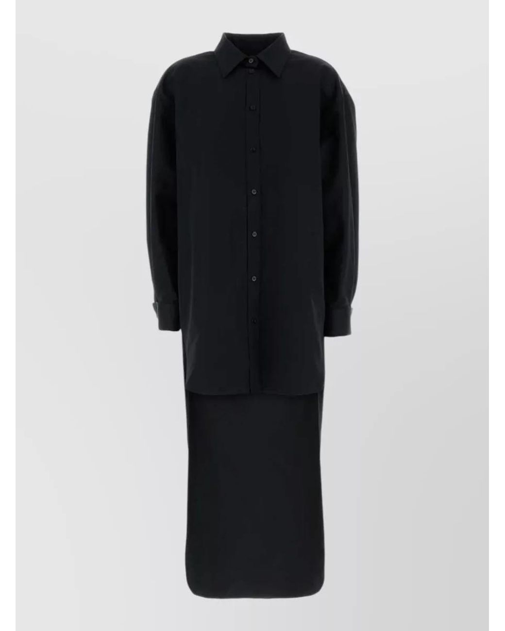 Balenciaga Black Silk Shirt Dress