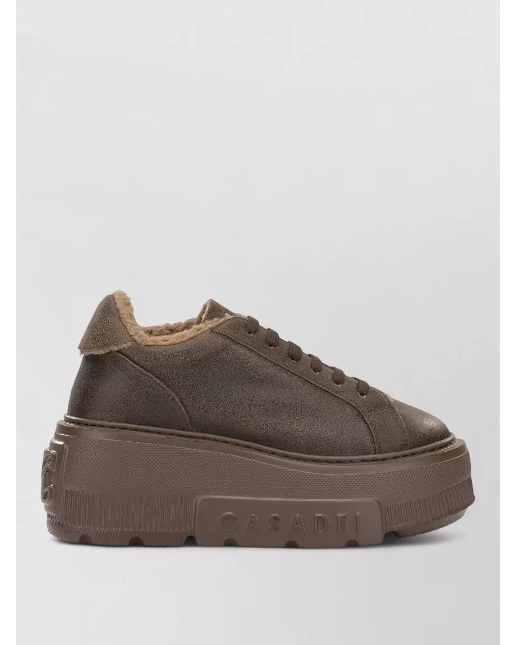 Casadei Brown Lace-Up Sneakers