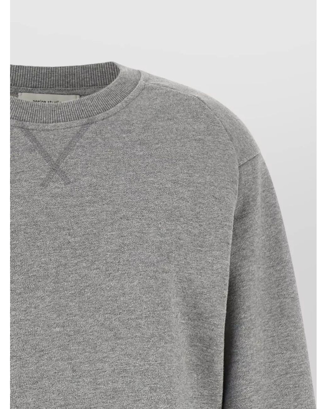 Entire studios Gray Cotton Boxy Crewneck Sweatshirt