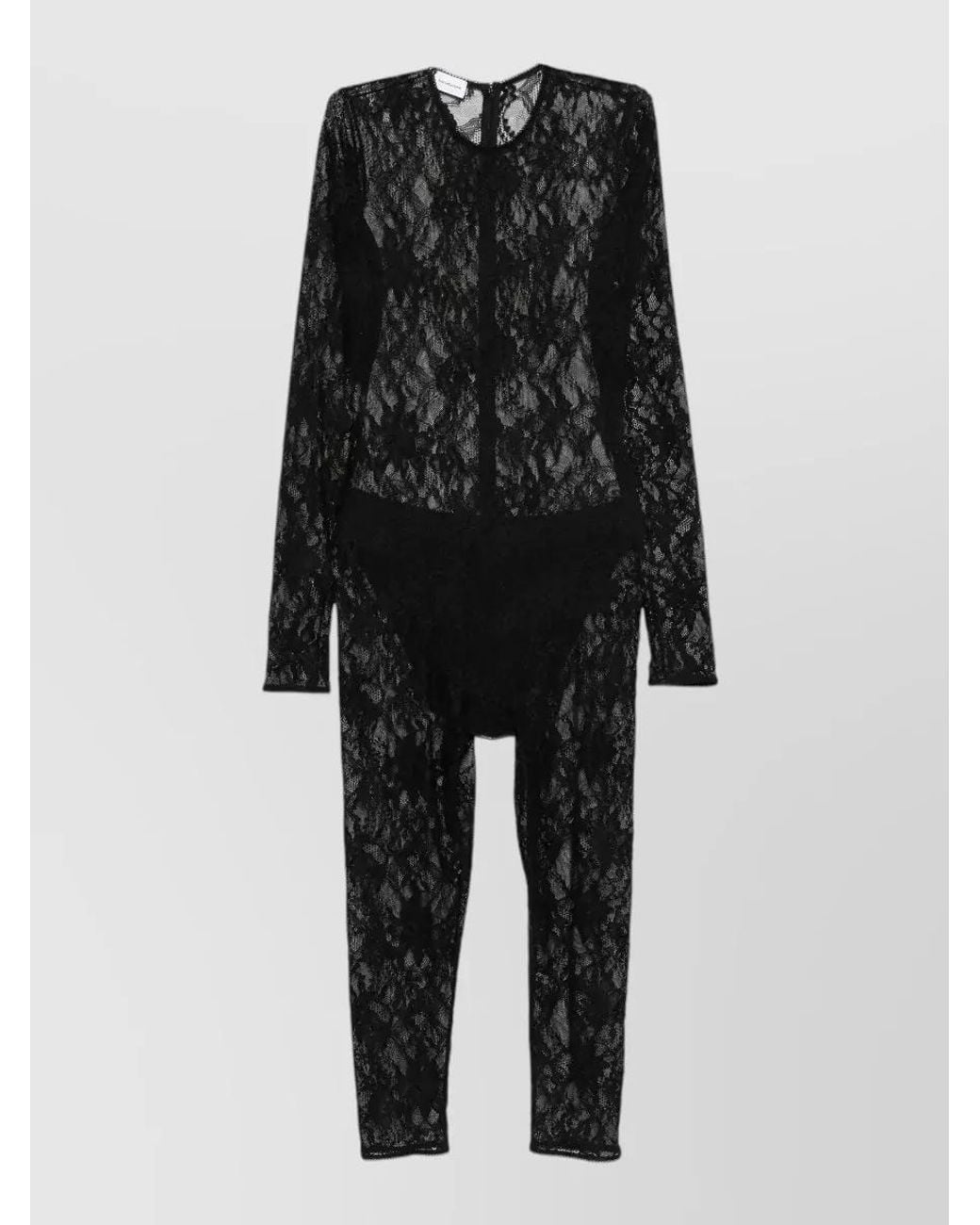ANDAMANE Black Round Neck Long Sleeve Jumpsuit