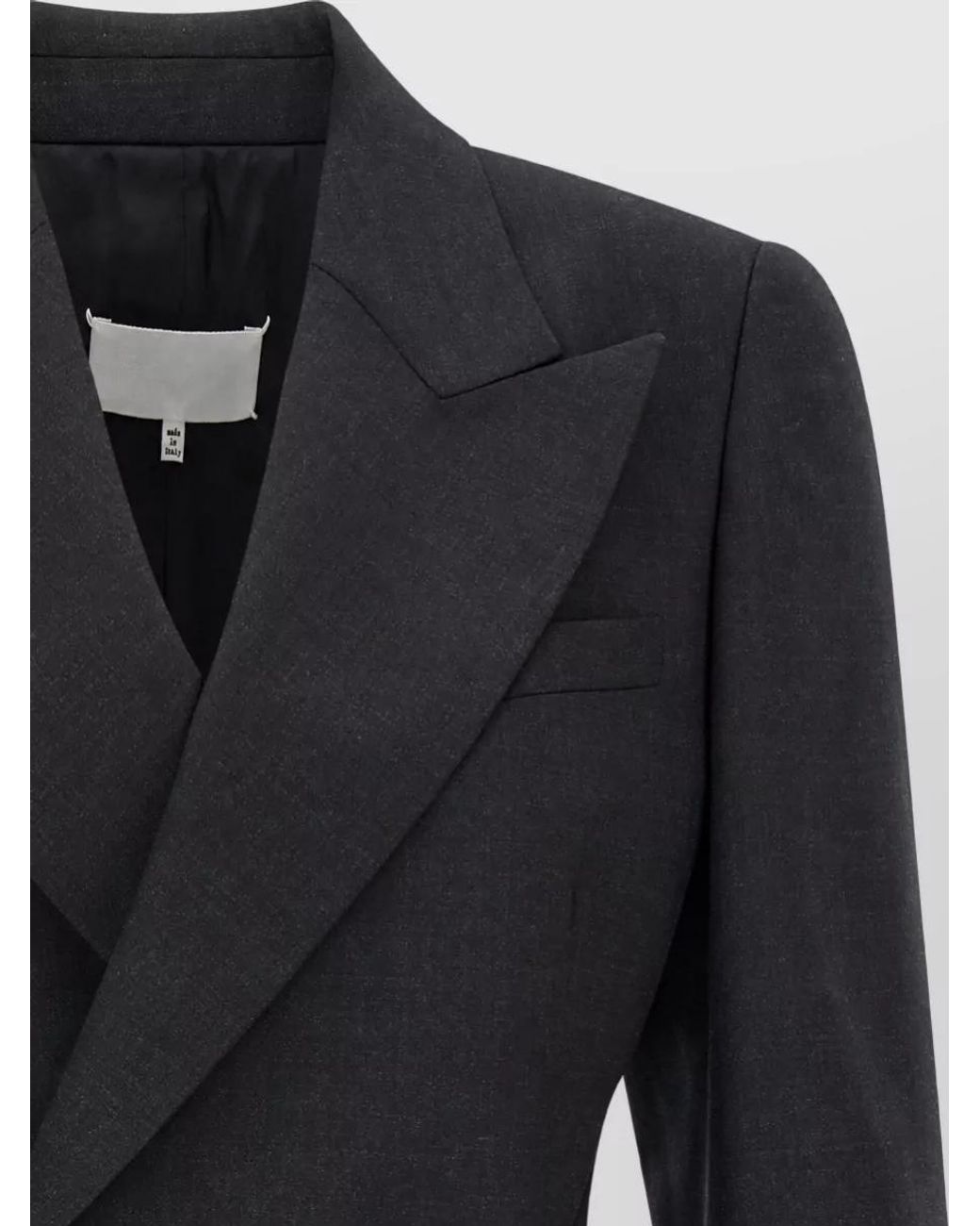 Maison Margiela Black Wool Belted Wrap Blazer