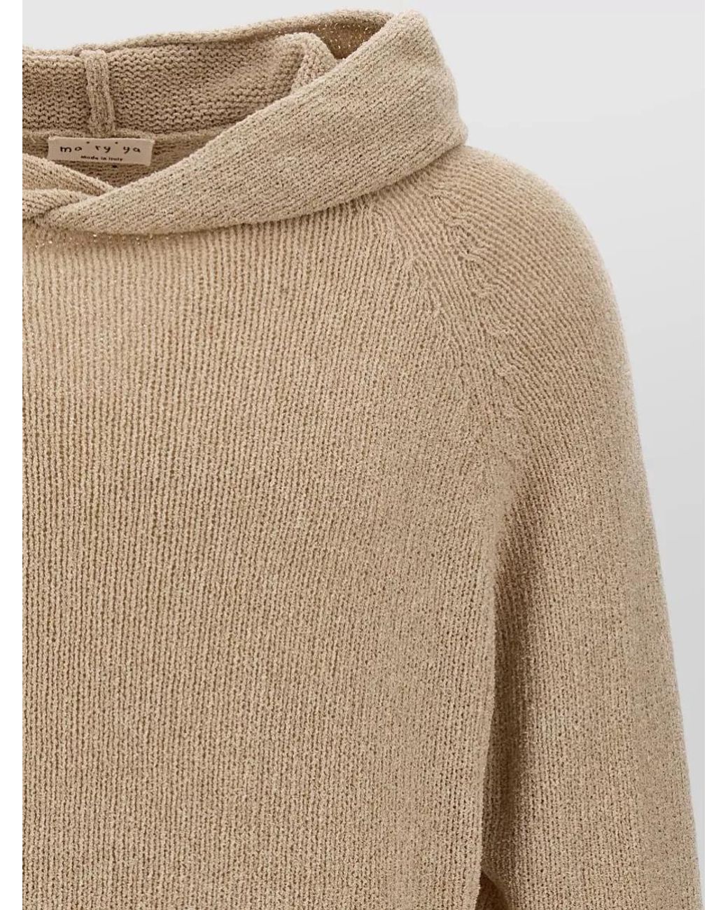 Ma'ry'ya Natural Cashmere Blend Wool Long-Sleeve Hooded Sweater for men