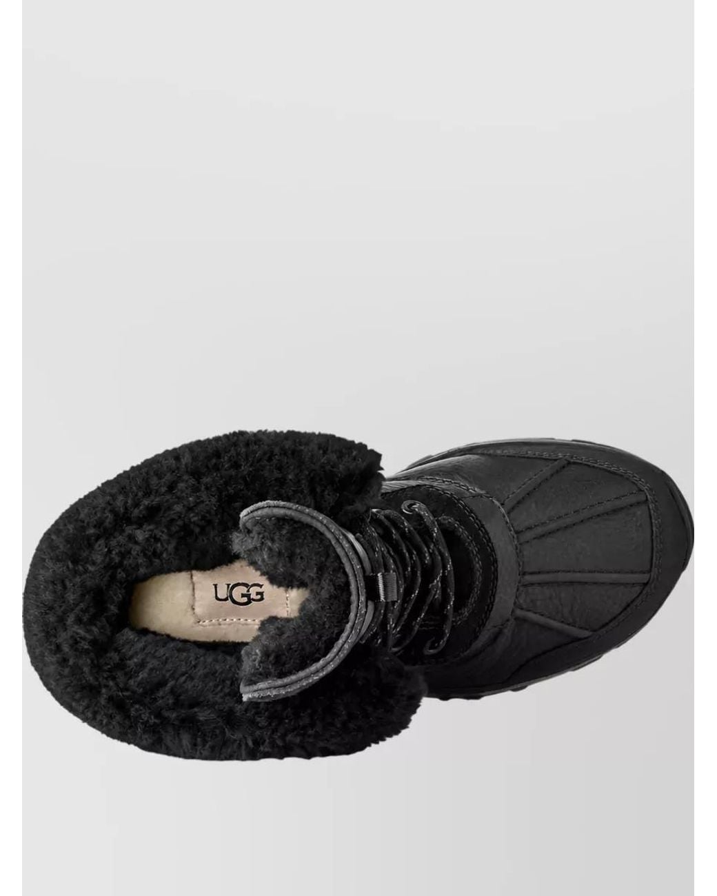 Ugg Black Leather Lace-Up Boots